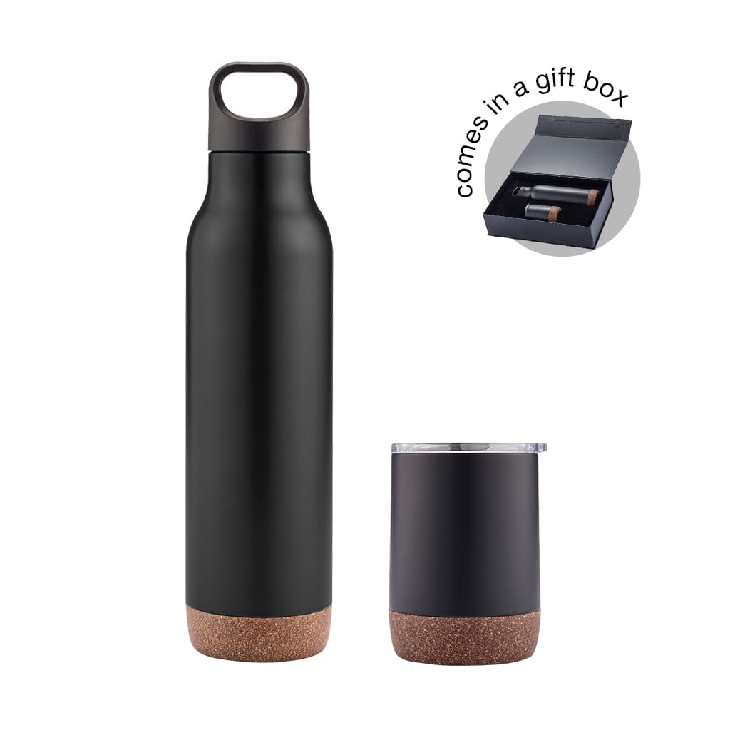Premium Stainless Steel Flask and Coffee Tumbler Gift Set