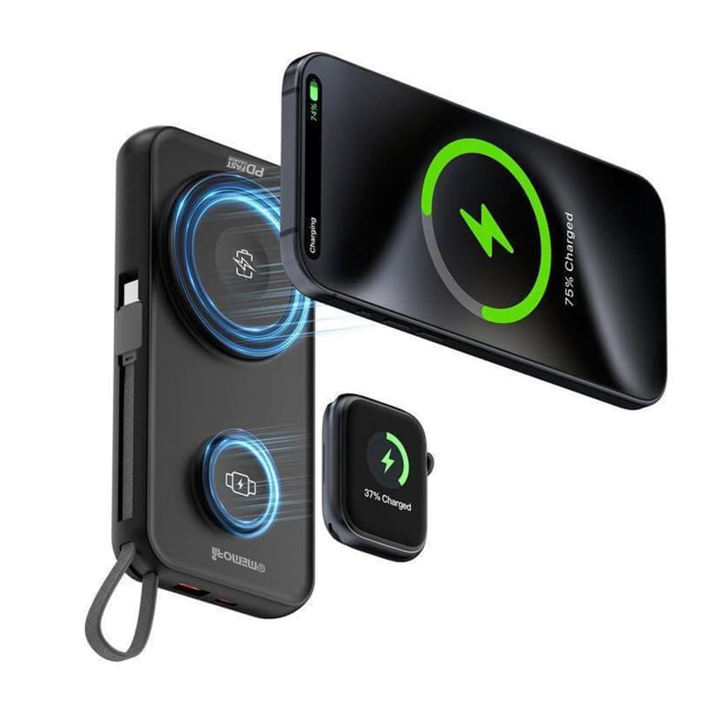 Multi-Device Wireless Power Bank with Built-in Cables