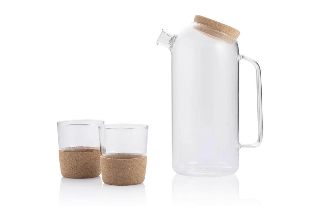Hans Larsen Glass Jar With 2 Cups Set