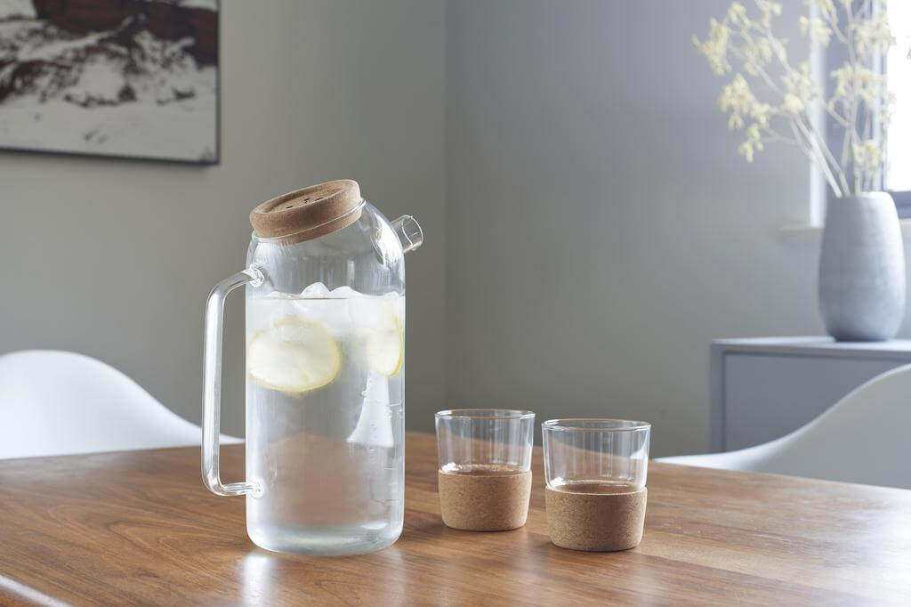 Hans Larsen Glass Jar With 2 Cups Set 2